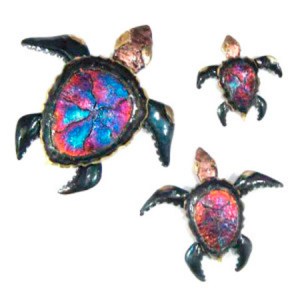 PMA-051     Turtles set of 3 Large 14.25x 13.75, Medium 7.25 x 11.25, Small 6 .25 x 7.5